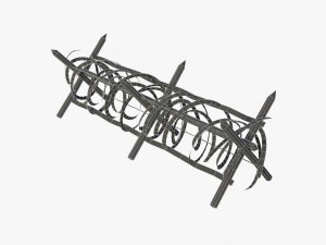 Recinto di filo spinato della seconda guerra mondiale Modello 3D