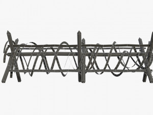 barbed wire fence wwii 3D मॉडल