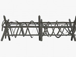 Recinto di filo spinato della seconda guerra mondiale Modello 3D
