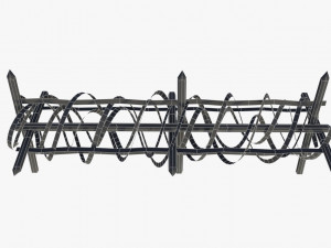 barbed wire fence wwii 3D मॉडल