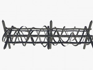 Recinto di filo spinato della seconda guerra mondiale Modello 3D