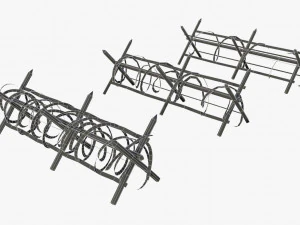 Recinto di filo spinato della seconda guerra mondiale Modello 3D
