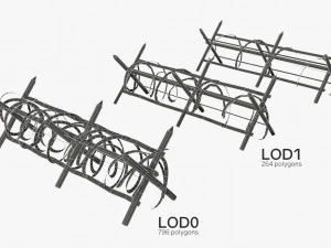 Recinto di filo spinato della seconda guerra mondiale Modello 3D