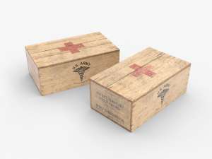 us first aids wooden boxes wwii Modello 3D