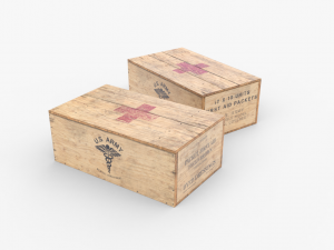 us first aids wooden boxes wwii Modello 3D
