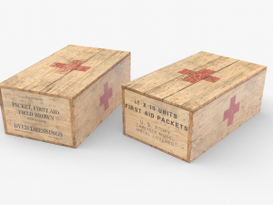 us first aids wooden boxes wwii Modello 3D