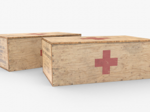 us first aids wooden boxes wwii Modello 3D