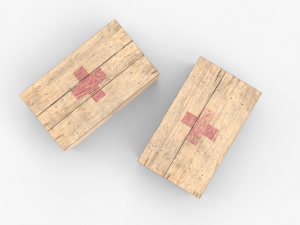 us first aids wooden boxes wwii Modello 3D
