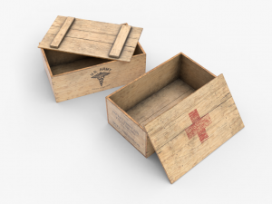 us first aids wooden boxes wwii Modello 3D