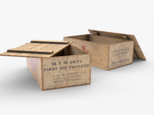 us first aids wooden boxes wwii Modello 3D
