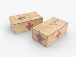 us first aids wooden boxes wwii Modello 3D