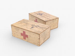 us first aids wooden boxes wwii Modello 3D