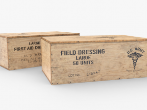 us first aids wooden boxes wwii Modello 3D