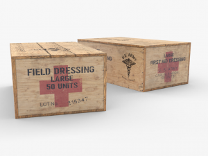 us first aids wooden boxes wwii Modello 3D