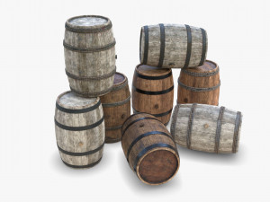 wooden barrels 3D Model