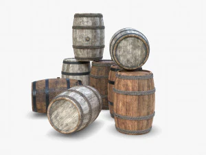 wooden barrels 3D Model