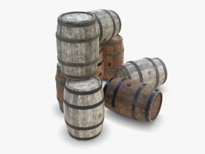 wooden barrels 3D Model