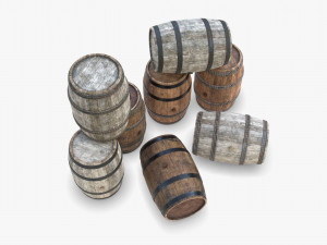 wooden barrels Modèle 3D