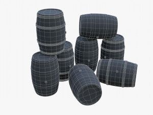 wooden barrels Modèle 3D