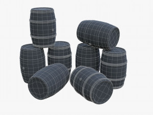 wooden barrels Modèle 3D