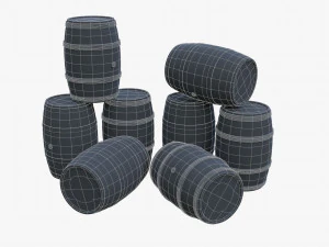 wooden barrels 3D Model