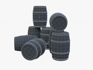 wooden barrels 3D Model