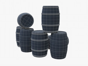 wooden barrels Modèle 3D
