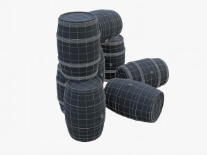 wooden barrels 3D Model