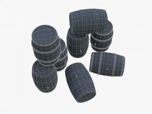 wooden barrels 3D Model