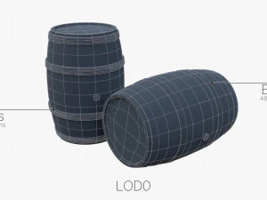 wooden barrels 3D Model