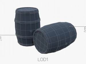 wooden barrels 3D Model