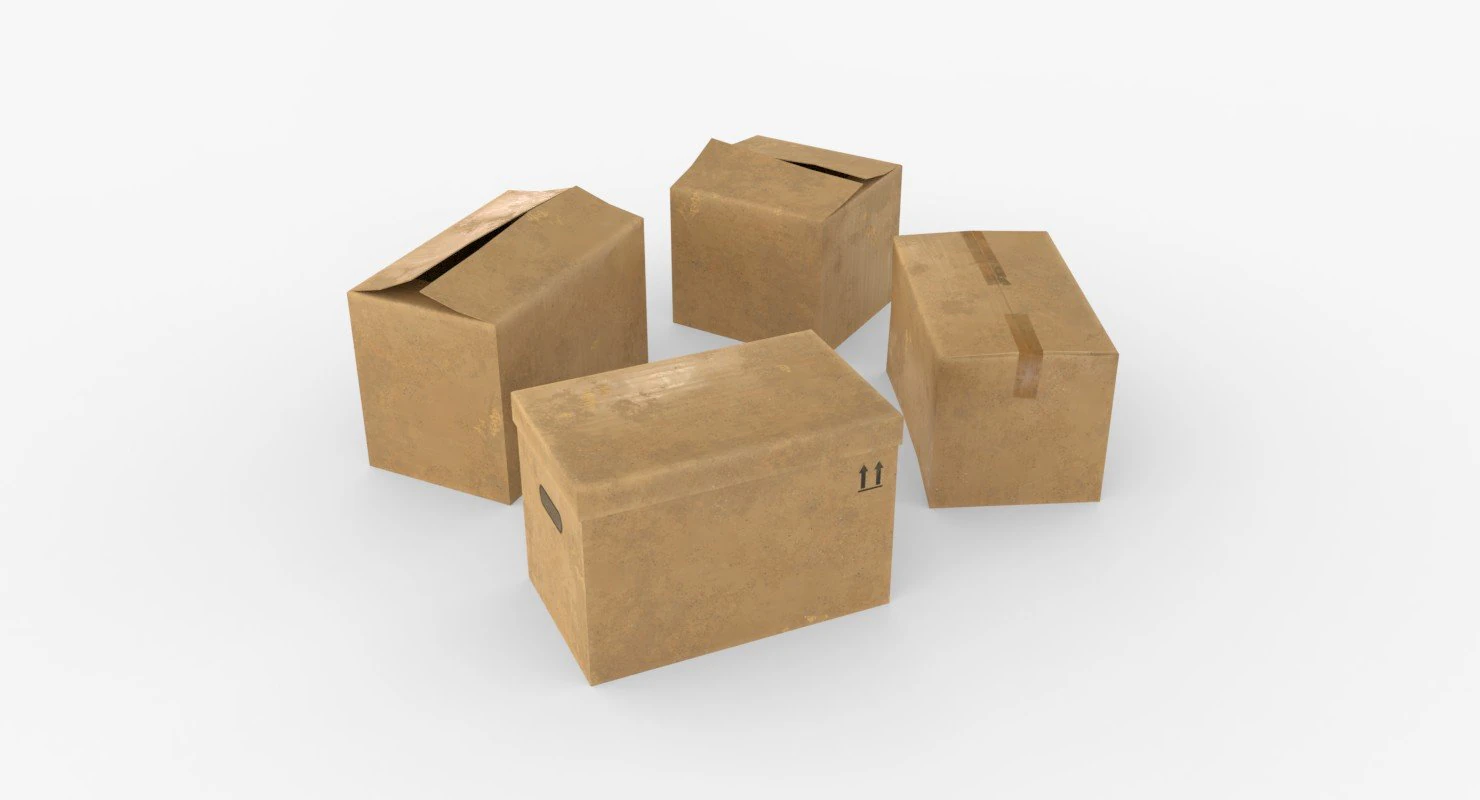 carboard boxes 3D Model .c4d .max .obj .3ds .fbx .stl .blend 