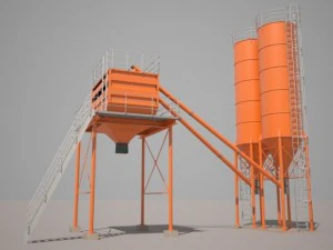 цементный силос 3D Модель