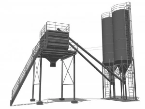 цементный силос 3D Модель