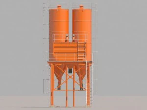 цементный силос 3D Модель