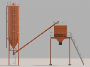 цементный силос 3D Модель