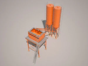 цементный силос 3D Модель