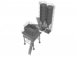 цементный силос 3D Модель