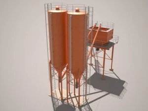 цементный силос 3D Модель