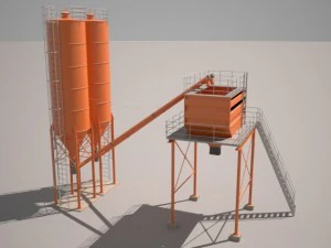 цементный силос 3D Модель