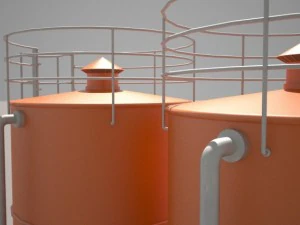 цементный силос 3D Модель