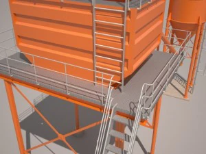 цементный силос 3D Модель