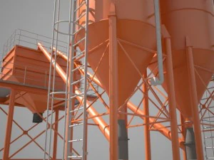 цементный силос 3D Модель