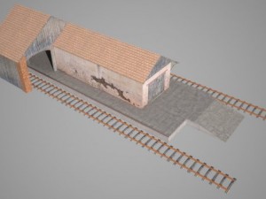 freight train station 3D Model