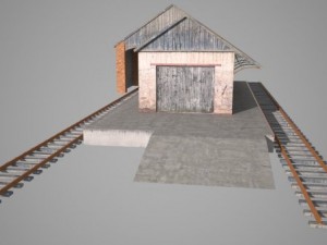 freight train station 3D Model