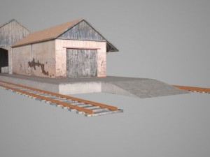 freight train station 3D Model