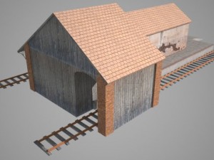 freight train station 3D Model