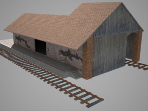 freight train station 3D Model