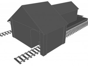 freight train station 3D Model