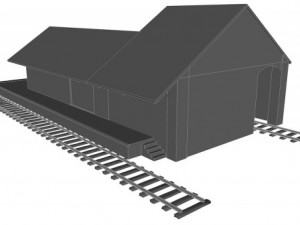 freight train station 3D Model